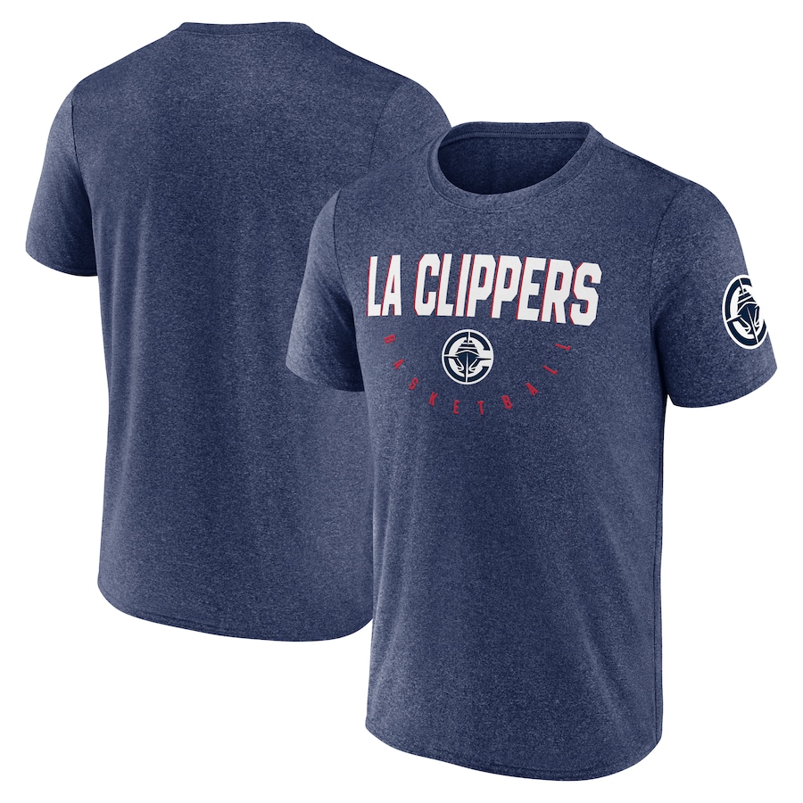 Men's LA Clippers Heather Navy Block Practice Performance T-Shirt - Jersey