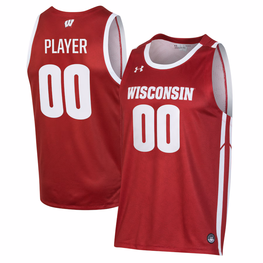 Wisconsin Badgers Under Armour Pick-A-Player NIL Men's Basketball Jersey - Red - Jersey