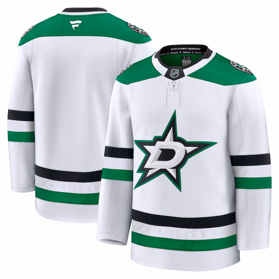 Men's Dallas Stars Fanatics White Away Premium Jersey - Jersey