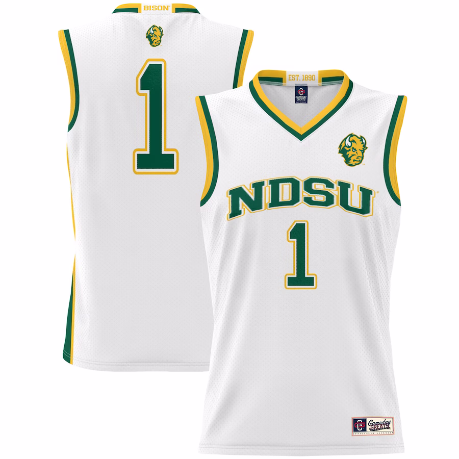 #1 NDSU Bison GameDay Greats Unisex Lightweight Basketball Jersey - White - Jersey