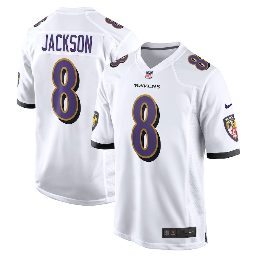 Men's Baltimore Ravens Lamar Jackson Nike White Game Jersey - Jersey
