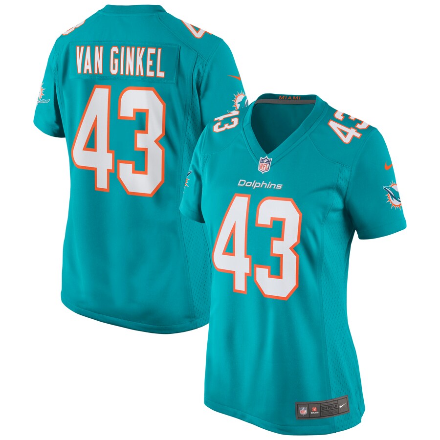 Women's Miami Dolphins Andrew Van Ginkel Nike Aqua Game Jersey - Jersey