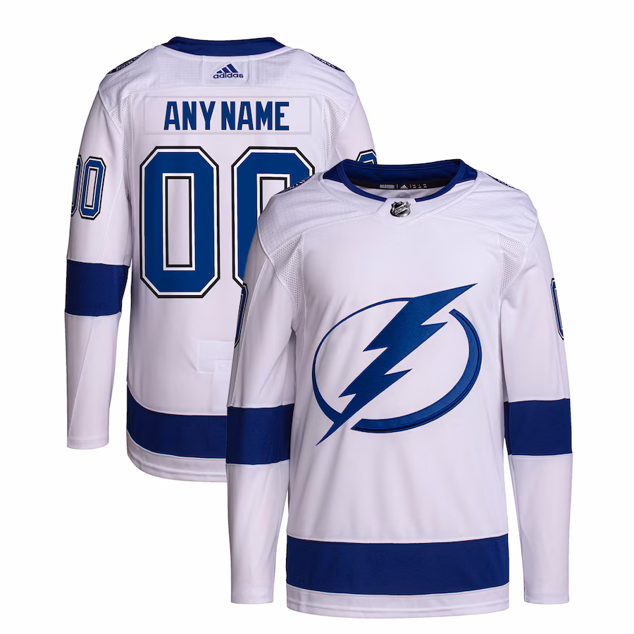 Men's Tampa Bay Lightning adidas White Away Primegreen Authentic Custom Jersey - Jersey
