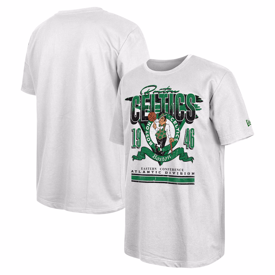 Men's Boston Celtics New Era White Sport Classics Oversized T-Shirt - Jersey