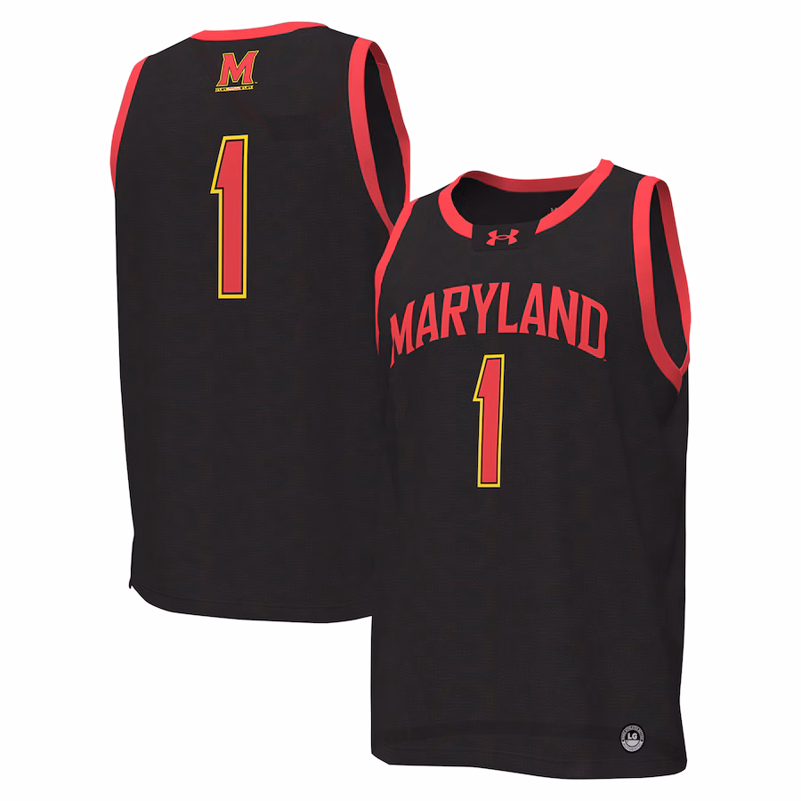 Men's Under Armour #1 Black Maryland Terrapins Replica Basketball Jersey - Jersey