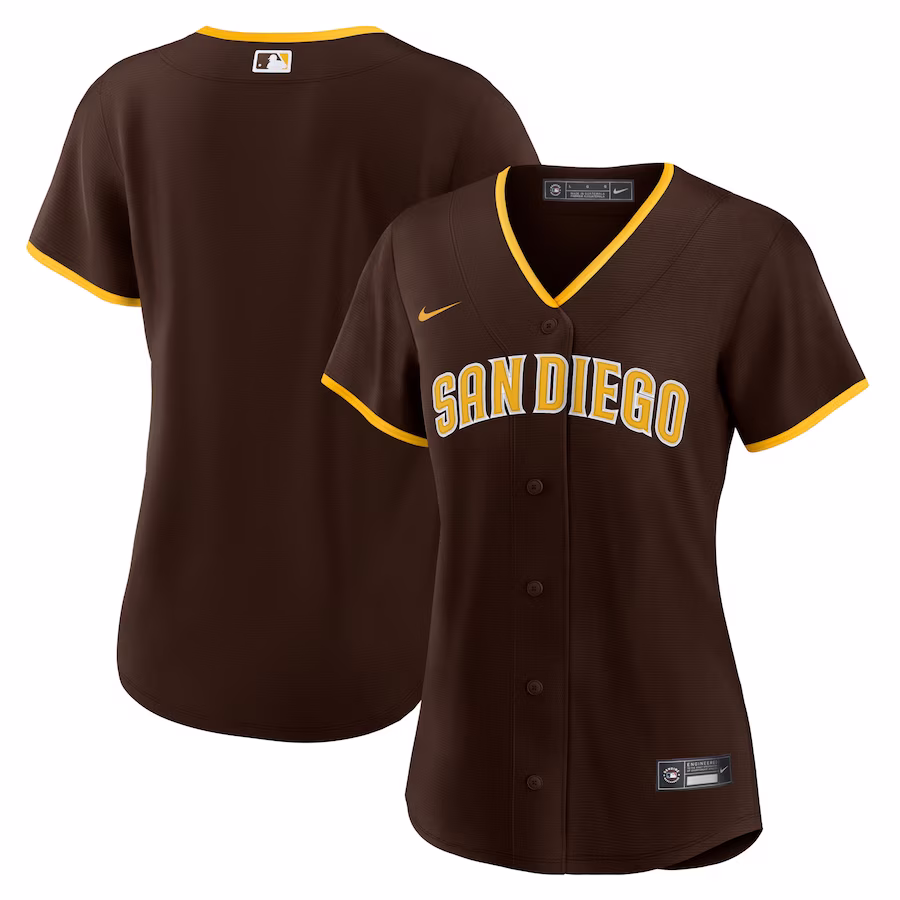 Women's San Diego Padres Nike Brown Road Replica Team Jersey - Jersey