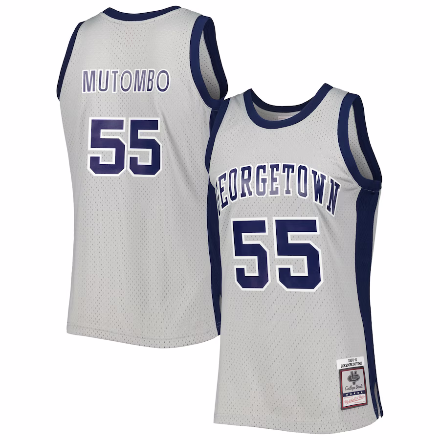 Dikembe Mutombo Georgetown Hoyas Mitchell & Ness 1990/91 Swingman Jersey - Gray - Jersey