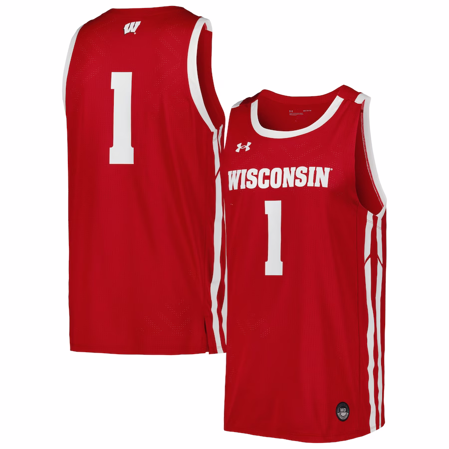 Wisconsin Badgers Under Armour Replica Basketball Jersey - Red - Jersey