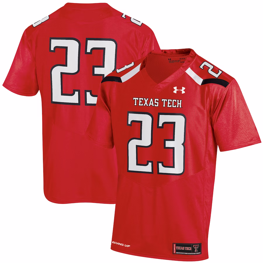 #23 Texas Tech Red Raiders Under Armour Replica Jersey - Red - Jersey