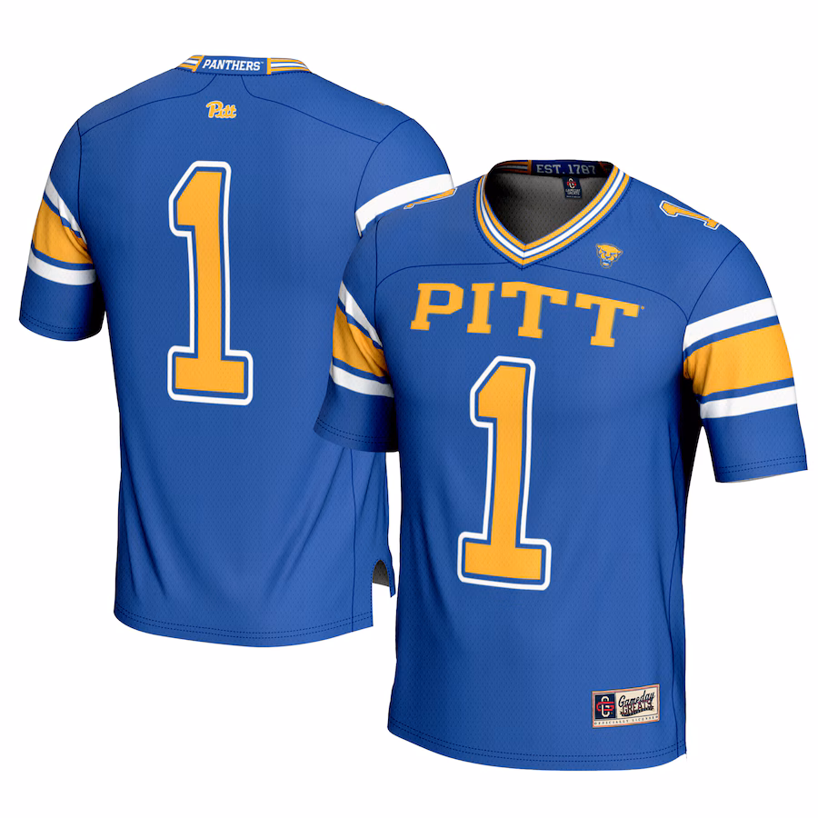 Men's GameDay Greats #1 Royal Pitt Panthers Football Jersey - Jersey