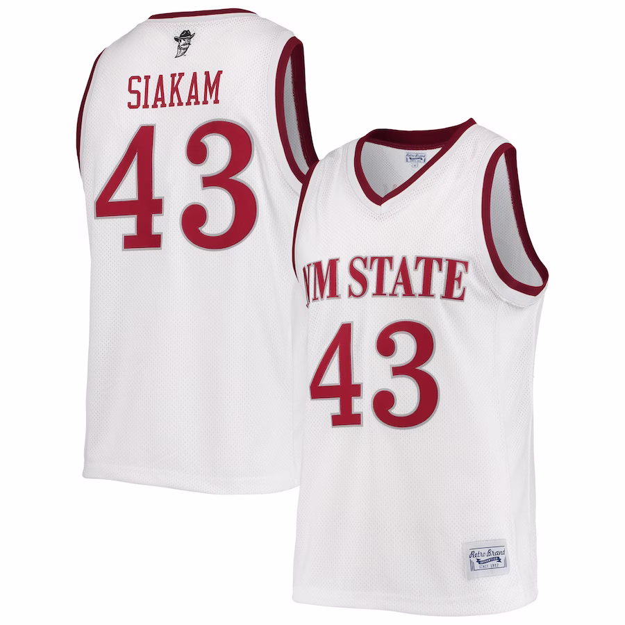 Pascal Siakam New Mexico State Aggies Original Retro Brand Alumni Commemorative Replica Basketball Jersey - White - Jersey