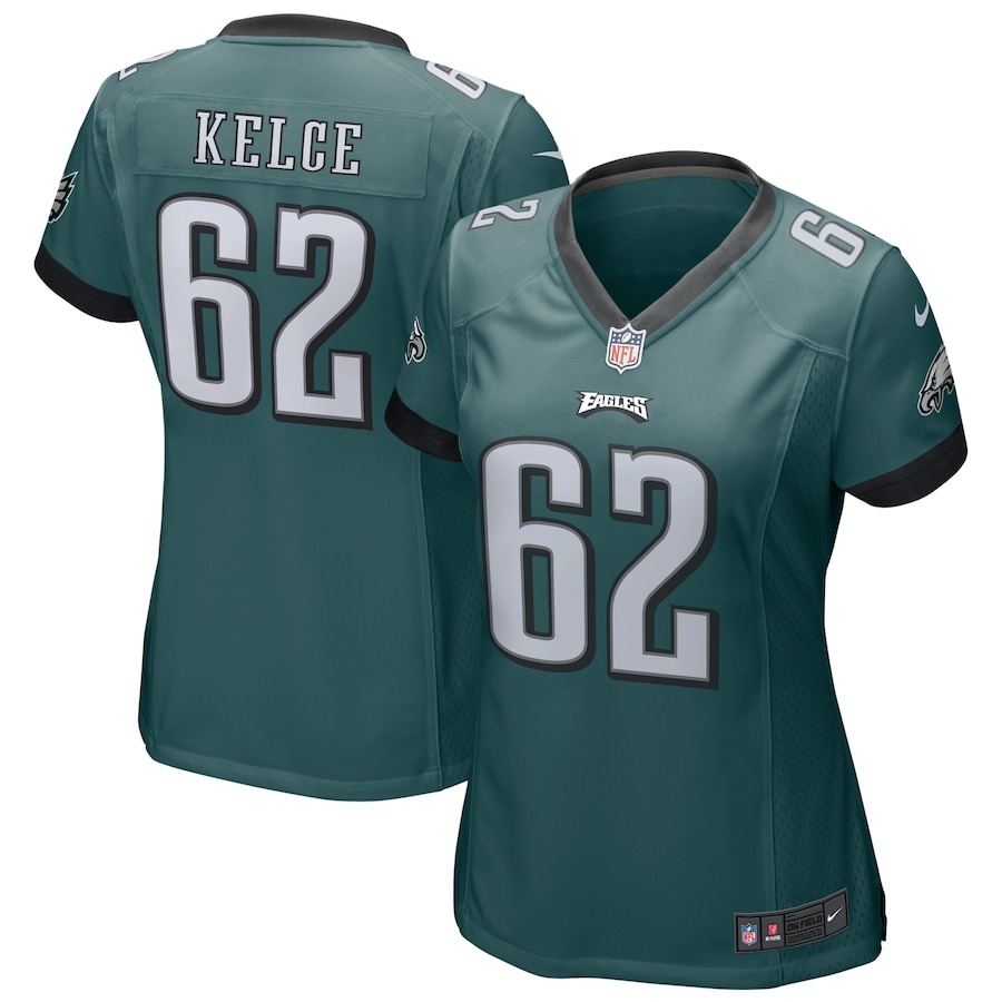 Women's Philadelphia Eagles Jason Kelce Nike Green Game Jersey - Jersey