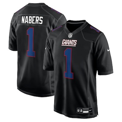 Men's New York Giants Malik Nabers Nike Carbon Black Fashion Jersey - Jersey