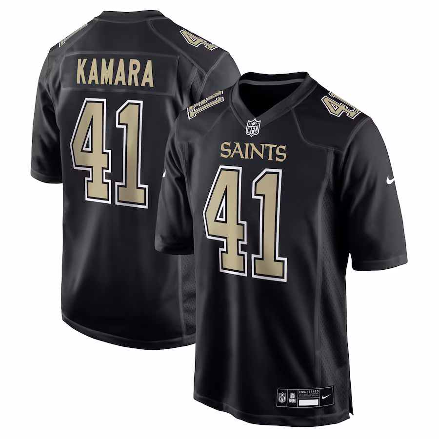 Men's New Orleans Saints Alvin Kamara Nike Carbon Black Fashion Game Jersey - Jersey