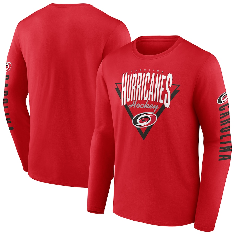 Men's Carolina Hurricanes Fanatics Red Headline Long Sleeve T-Shirt - Jersey