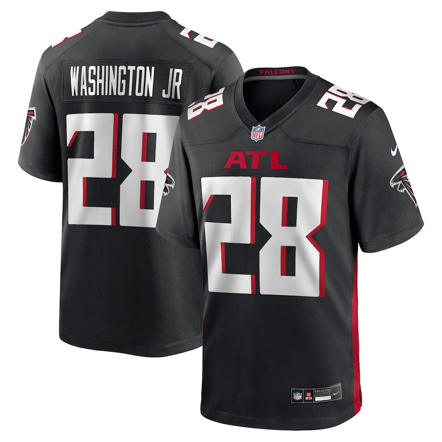 Men's Atlanta Falcons Carlos Washington Jr. Nike Black Team Game Jersey - Jersey