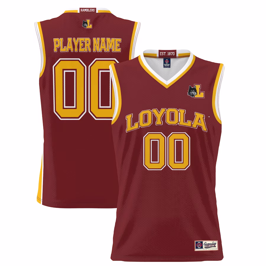 Loyola Chicago Ramblers GameDay Greats Unisex  Lightweight NIL Pick-A-Player Basketball Jersey - Maroon - Jersey