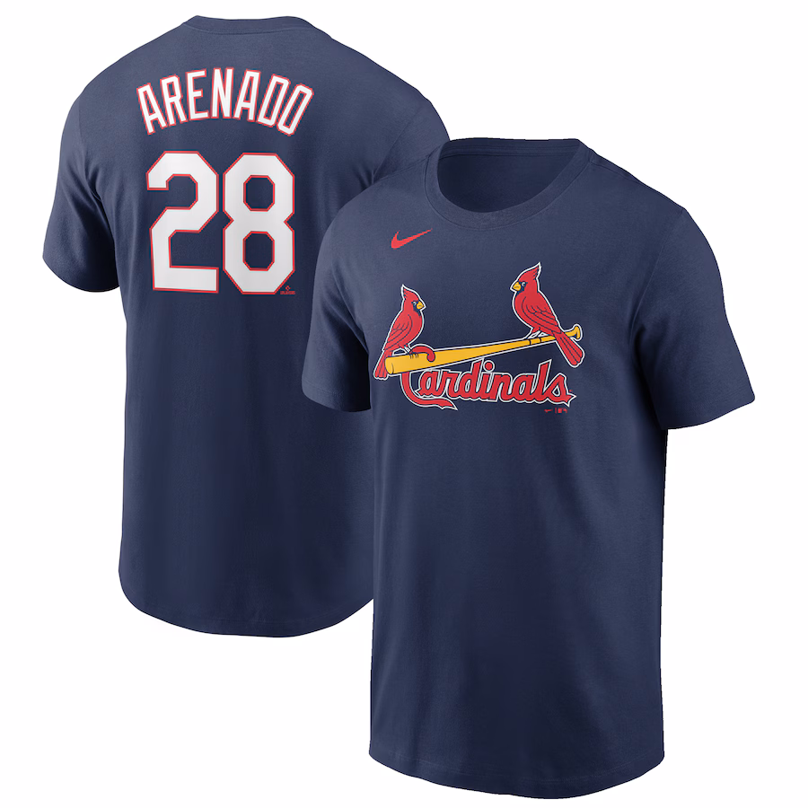 Men's St. Louis Cardinals Nolan Arenado Nike Navy Name & Number T-Shirt - Jersey