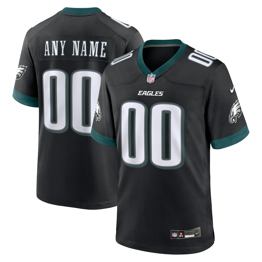 Men's Philadelphia Eagles Nike Black Alternate Custom Game Jersey - Jersey