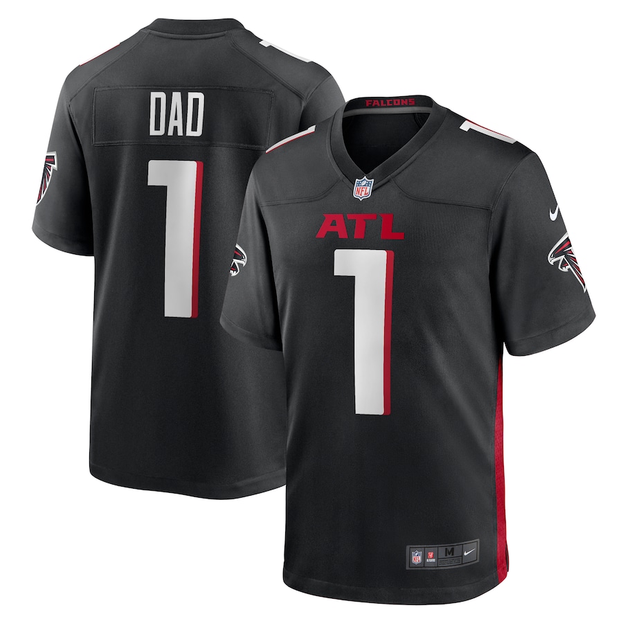 Men's Atlanta Falcons Number 1 Dad Nike Black Game Jersey - Jersey