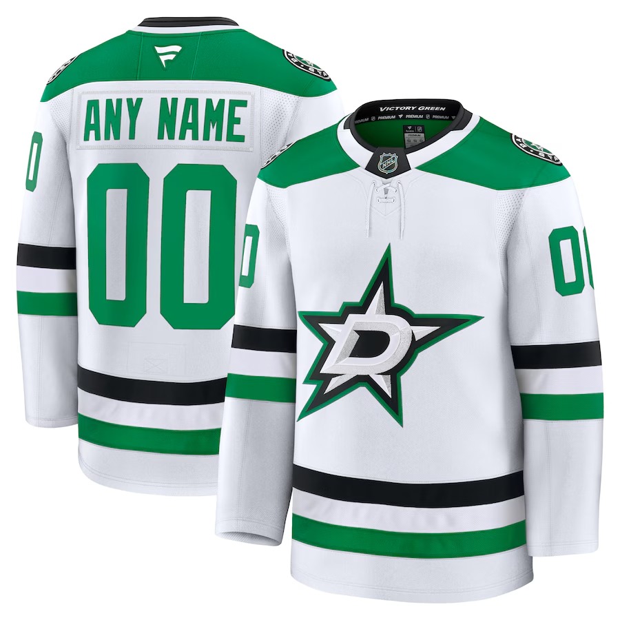 Men's Dallas Stars Fanatics White Away Premium Custom Jersey - Jersey