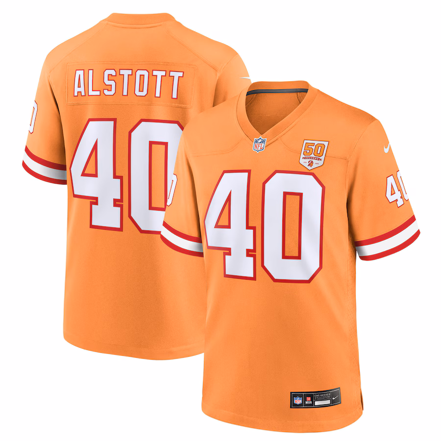 Men's Tampa Bay Buccaneers Mike Alstott Nike Creamsicle 50th Season Game Jersey - Jersey