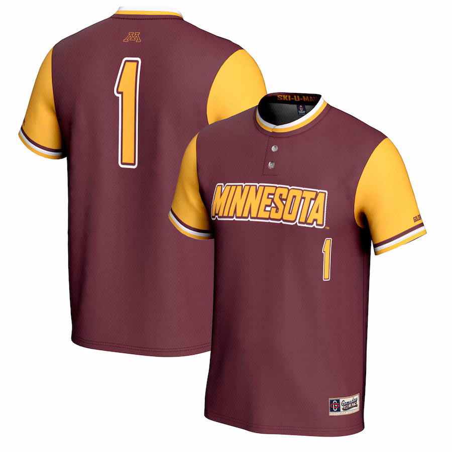 #1 Minnesota Golden Gophers GameDay Greats Unisex Lightweight Softball Jersey - Maroon - Jersey