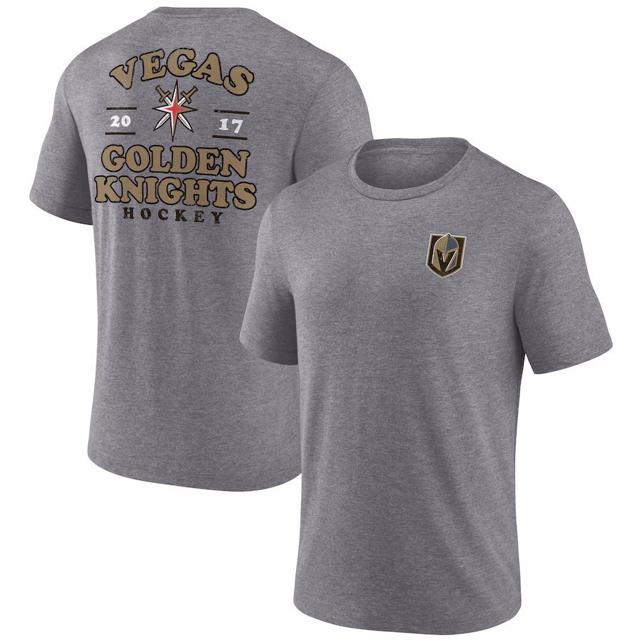Men's Vegas Golden Knights Fanatics Heather Gray Winger Tri-Blend T-Shirt - Jersey