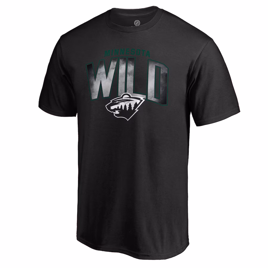 Men's Minnesota Wild Black Arch Smoke T-Shirt - Jersey