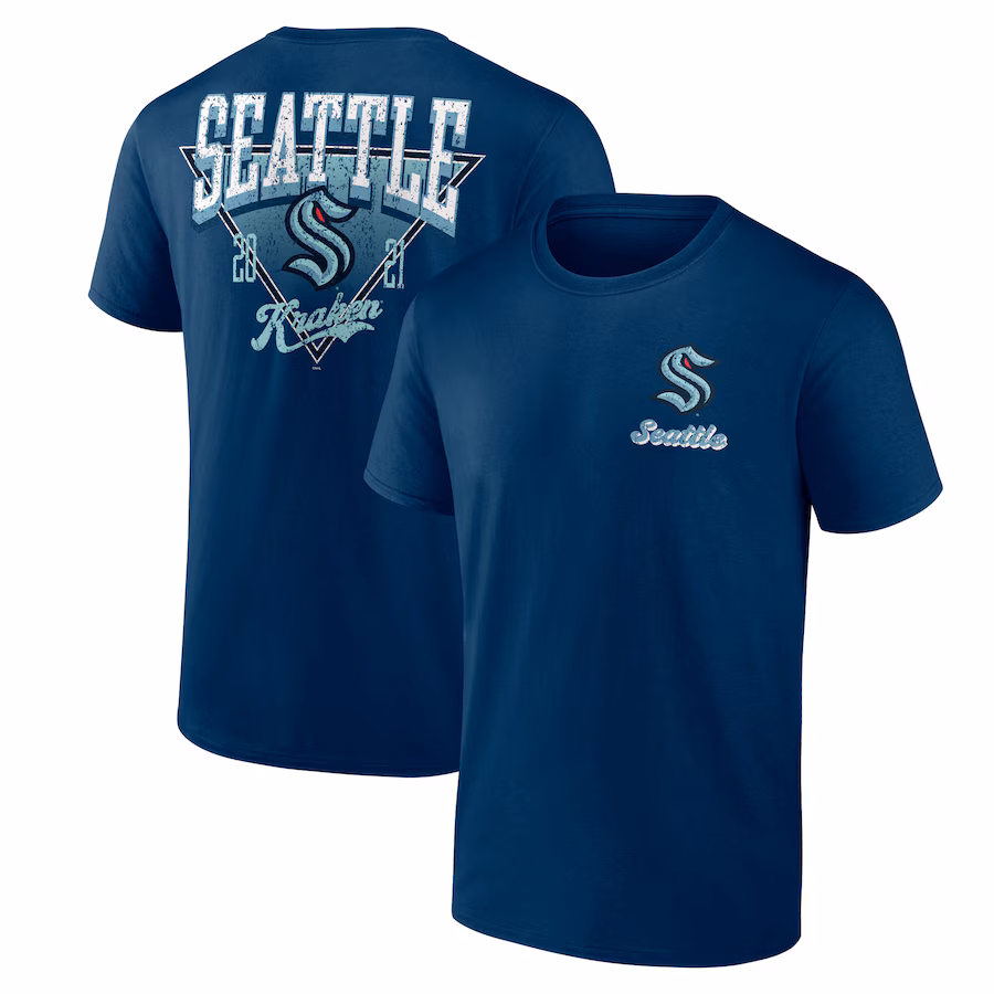 Men's Seattle Kraken Navy Never Over T-Shirt - Jersey