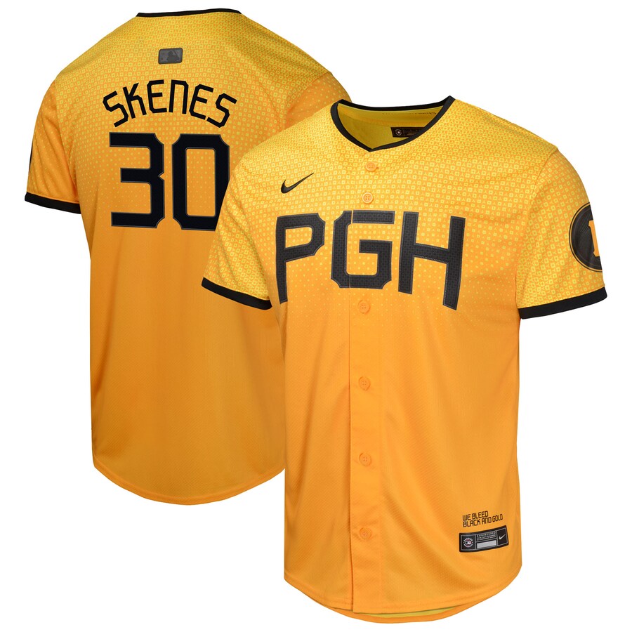 Youth Pittsburgh Pirates Paul Skenes Nike Gold City Connect Limited Jersey - Jersey
