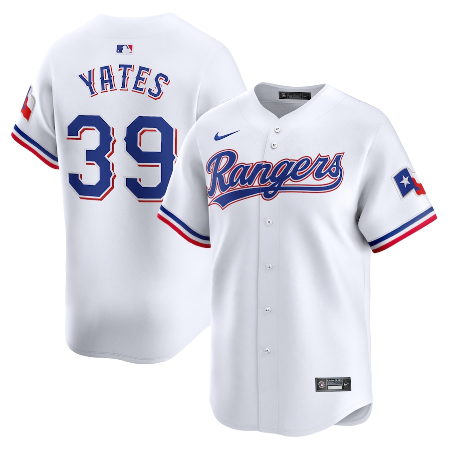 Men's Texas Rangers Kirby Yates Nike White Home Limited Player Jersey - Jersey