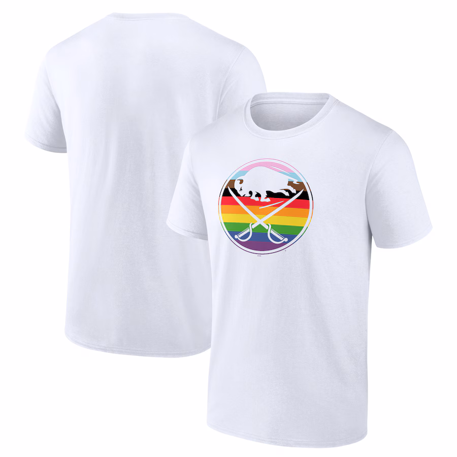 Men's Buffalo Sabres White Team Pride Logo T-Shirt - Jersey