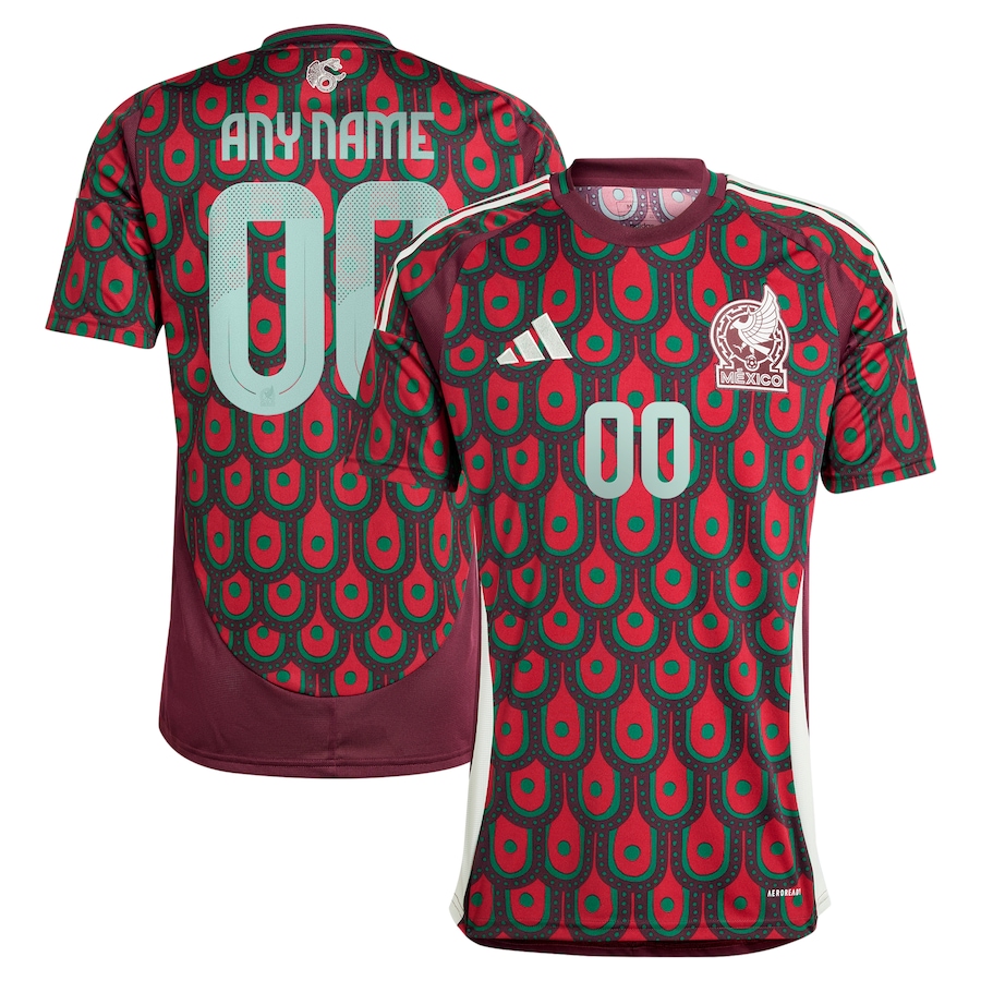 Men's Mexico National Team  adidas Burgundy 2024 Home Replica Custom Jersey - Jersey