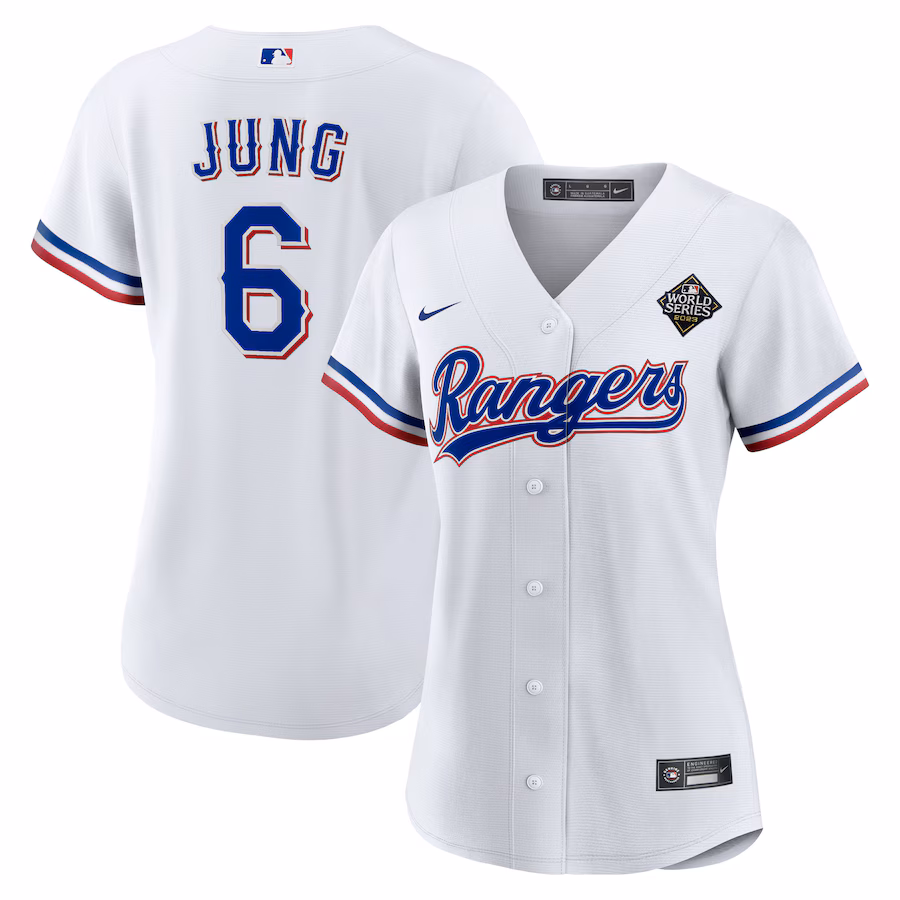 Women's Texas Rangers Josh Jung Nike White 2023 World Series Replica Player Jersey - Jersey