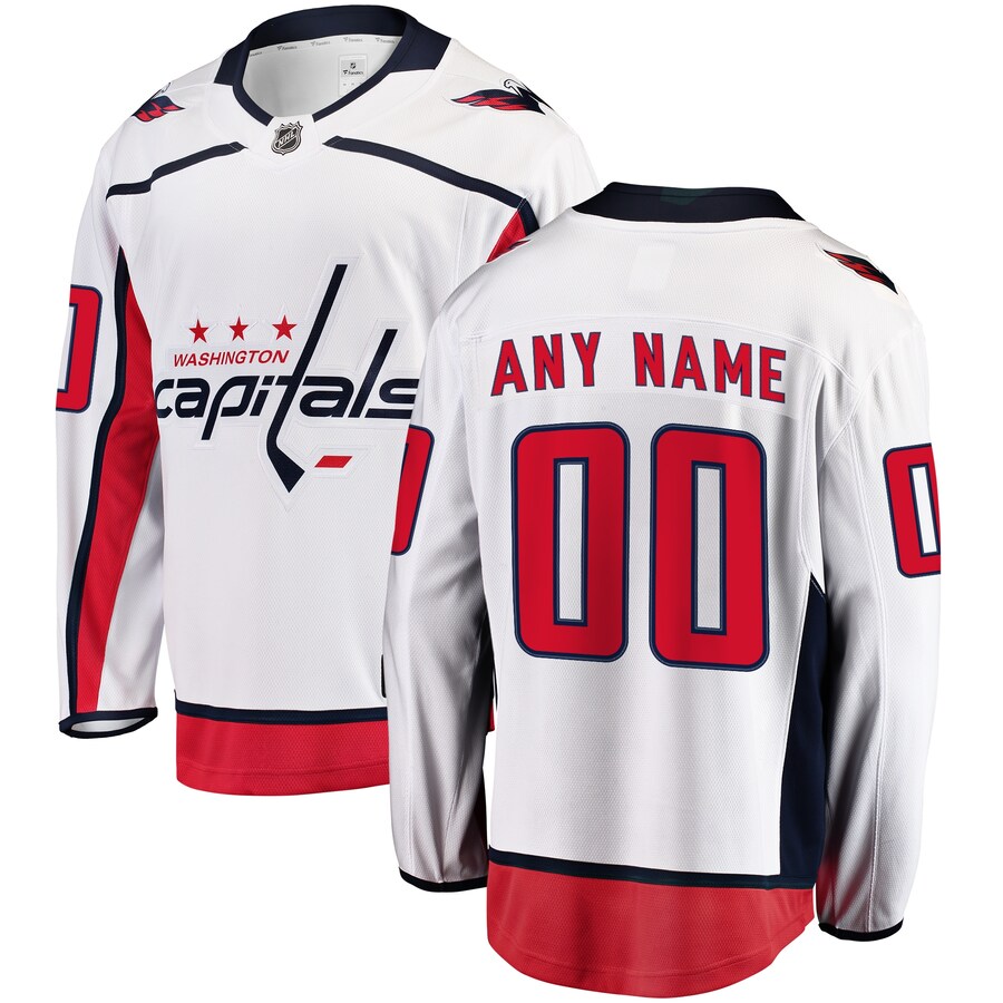 Men's Washington Capitals Fanatics Branded White Away Breakaway Custom Jersey - Jersey