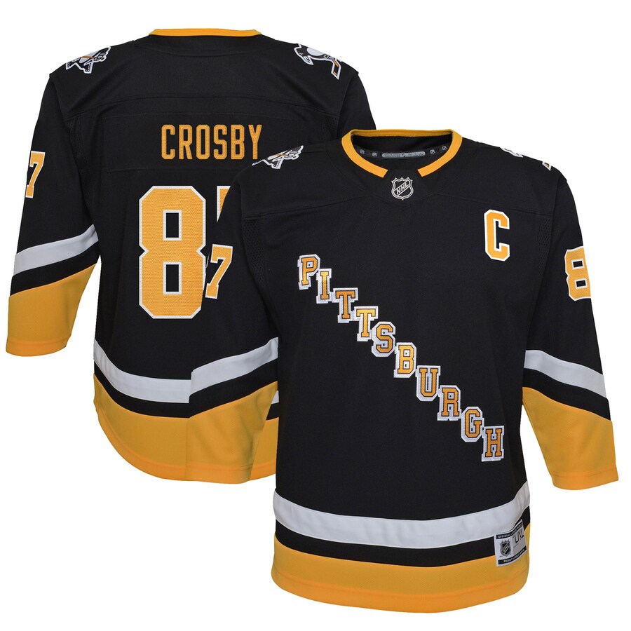 Youth Pittsburgh Penguins Sidney Crosby Black 2021/22 Alternate Premier Player Jersey - Jersey