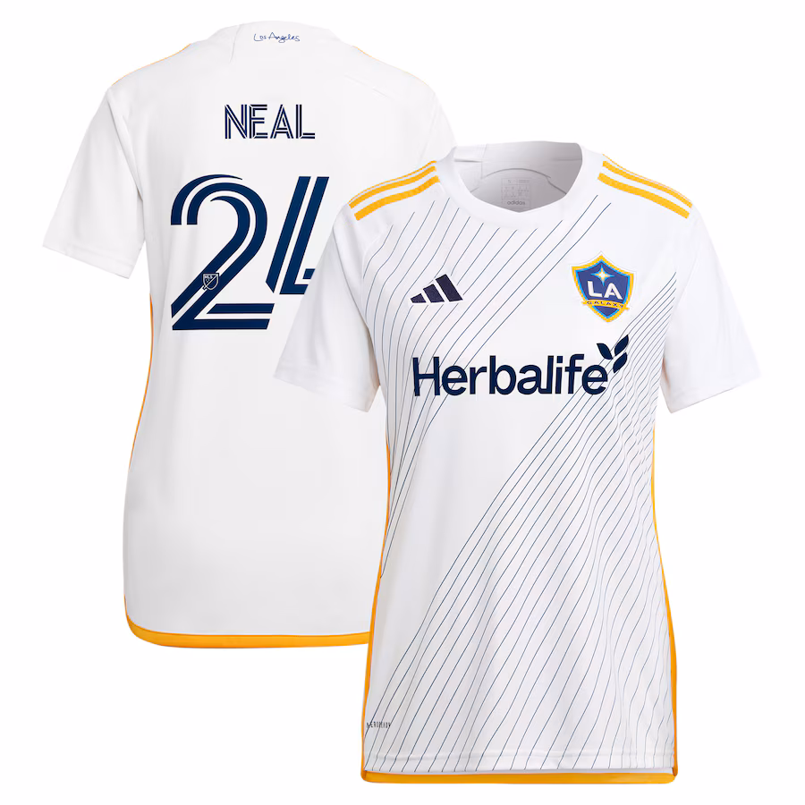 Women's LA Galaxy Jalen Neal adidas White 2024 Angeleno Kit Replica Player Jersey - Jersey