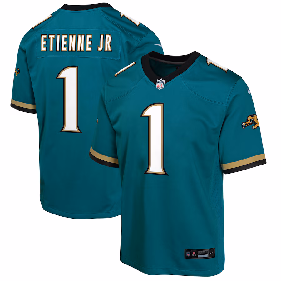 Youth Jacksonville Jaguars Travis Etienne Nike Teal Prowler Throwback Player Game Jersey - Jersey