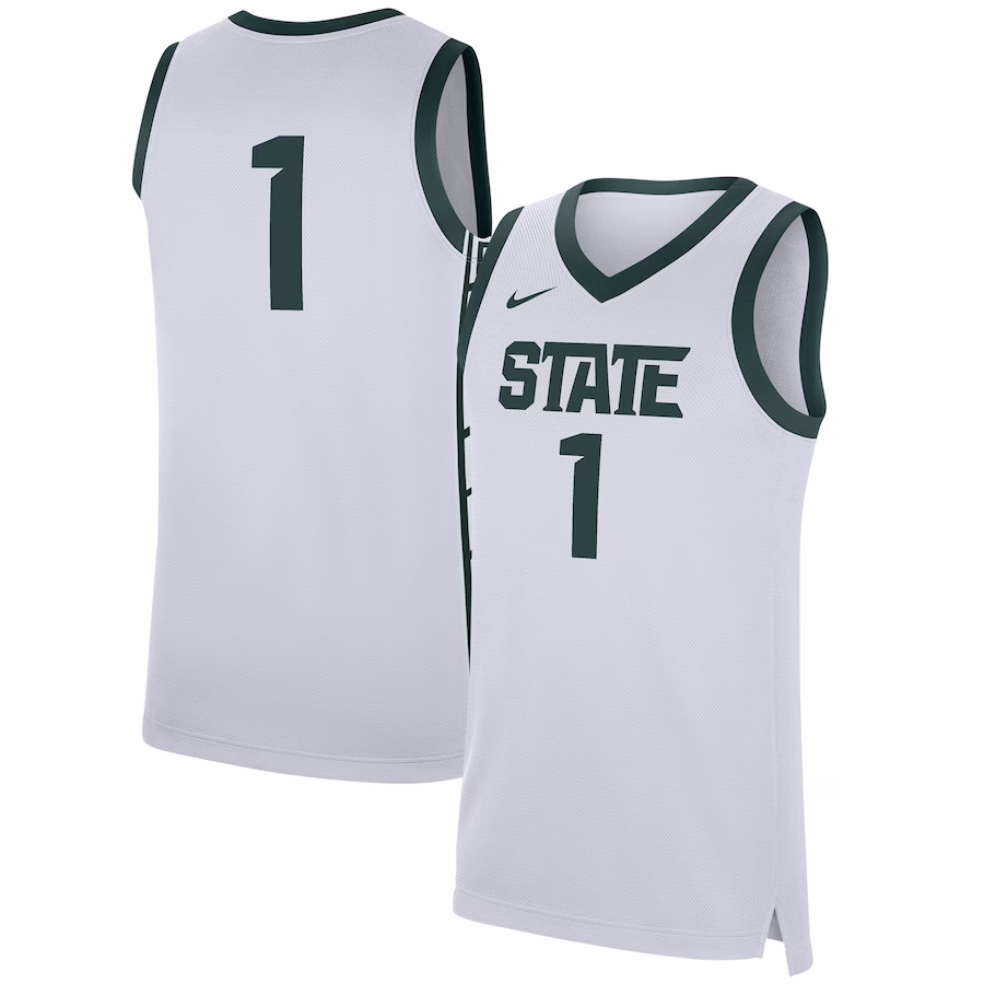 #1 Michigan State Spartans Nike Replica Jersey - White - Jersey