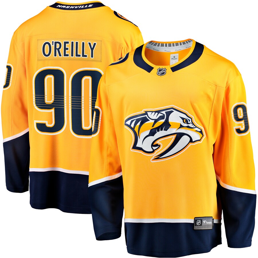 Men's Nashville Predators Ryan O'Reilly Fanatics Branded Gold Home Premier Breakaway Player Jersey - Jersey