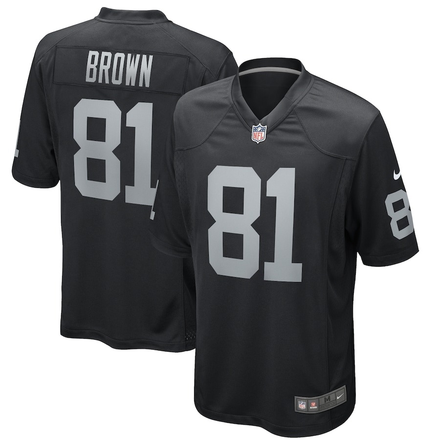 Men's Las Vegas Raiders Tim Brown Nike Black Game Retired Player Jersey - Jersey