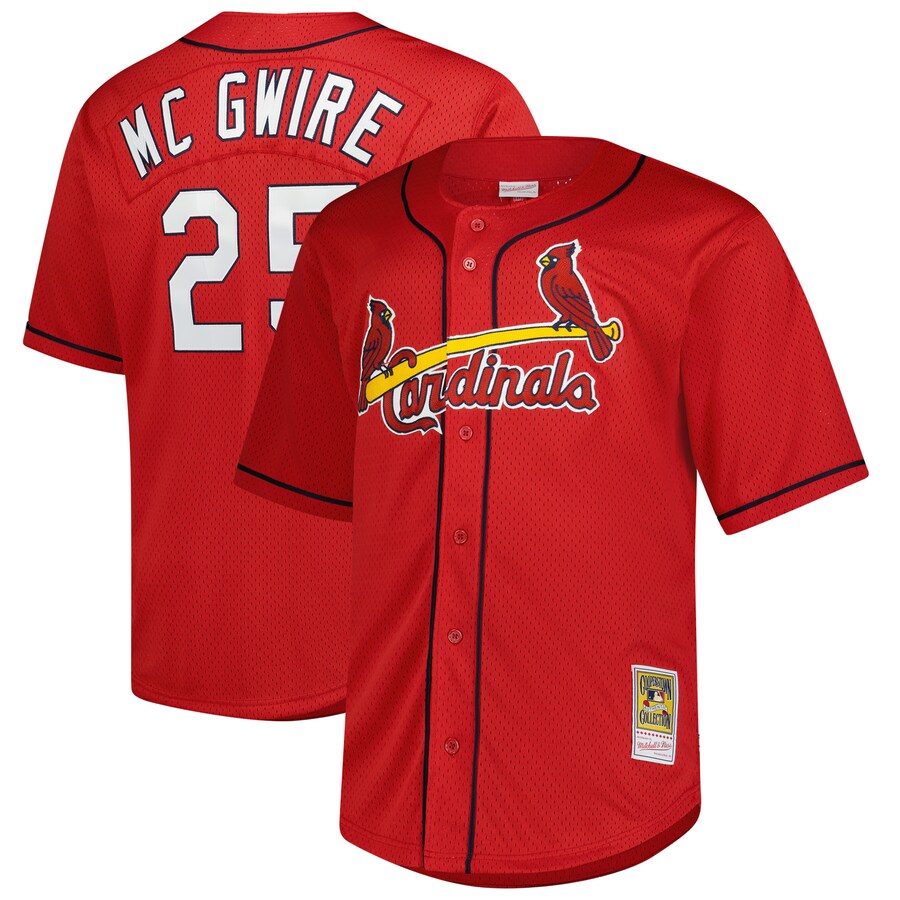Men's St. Louis Cardinals Mark McGwire Profile Red Big & Tall Cooperstown Collection Baseball Jersey - Jersey