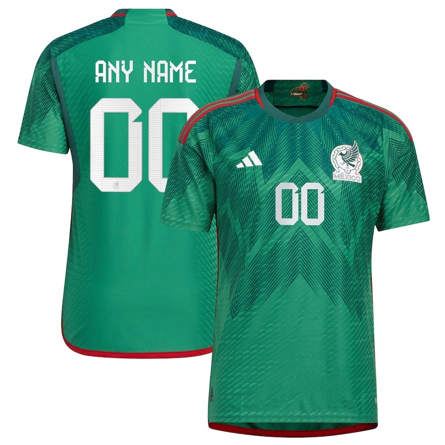Men's Mexico National Team adidas Green 2022/23 Home Authentic Custom Jersey - Jersey