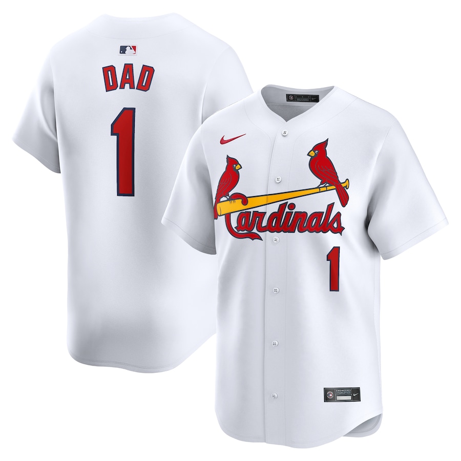 Men's St. Louis Cardinals Nike White #1 Dad Home Limited Jersey - Jersey
