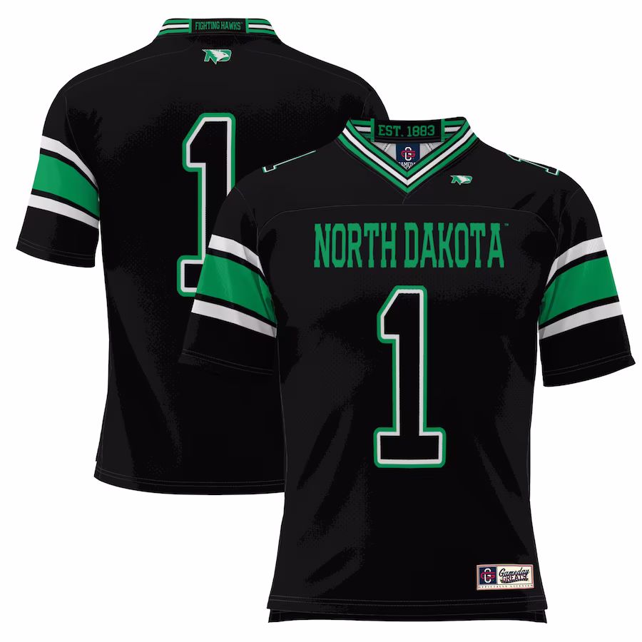 #1 North Dakota GameDay Greats Youth Football Jersey - Black - Jersey