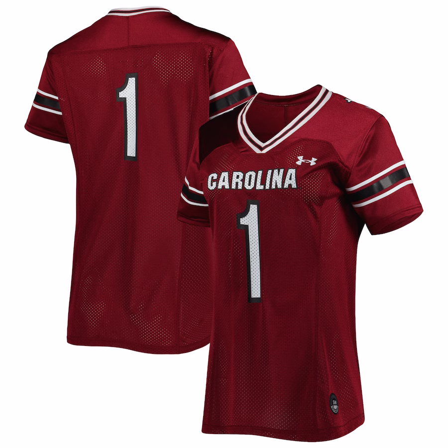 #1 South Carolina Gamecocks Under Armour Women's Replica Team Football Jersey - Garnet - Jersey