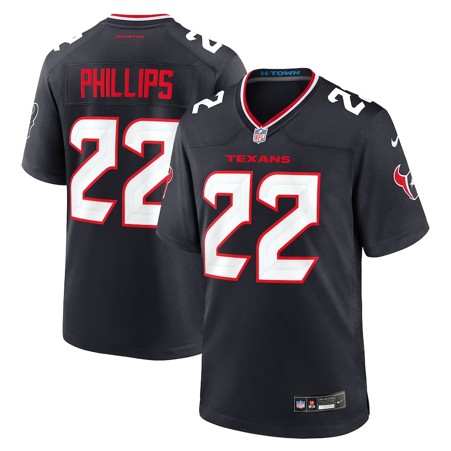 Men's Houston Texans Jacob Phillips Nike  Navy Game Jersey - Jersey