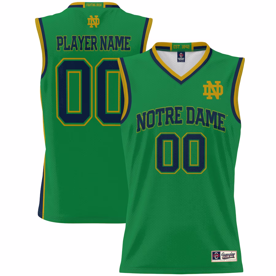 Notre Dame Fighting Irish GameDay Greats Youth NIL Pick-A-Player Lightweight Women's Basketball Jersey - Green - Jersey