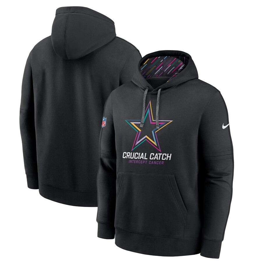 Men's Dallas Cowboys Nike Black 2024 NFL Crucial Catch Club Pullover Hoodie - Jersey